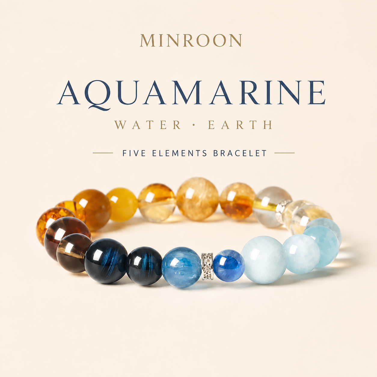 Aquamarine Water Earth Five Elements Bracelet hero
