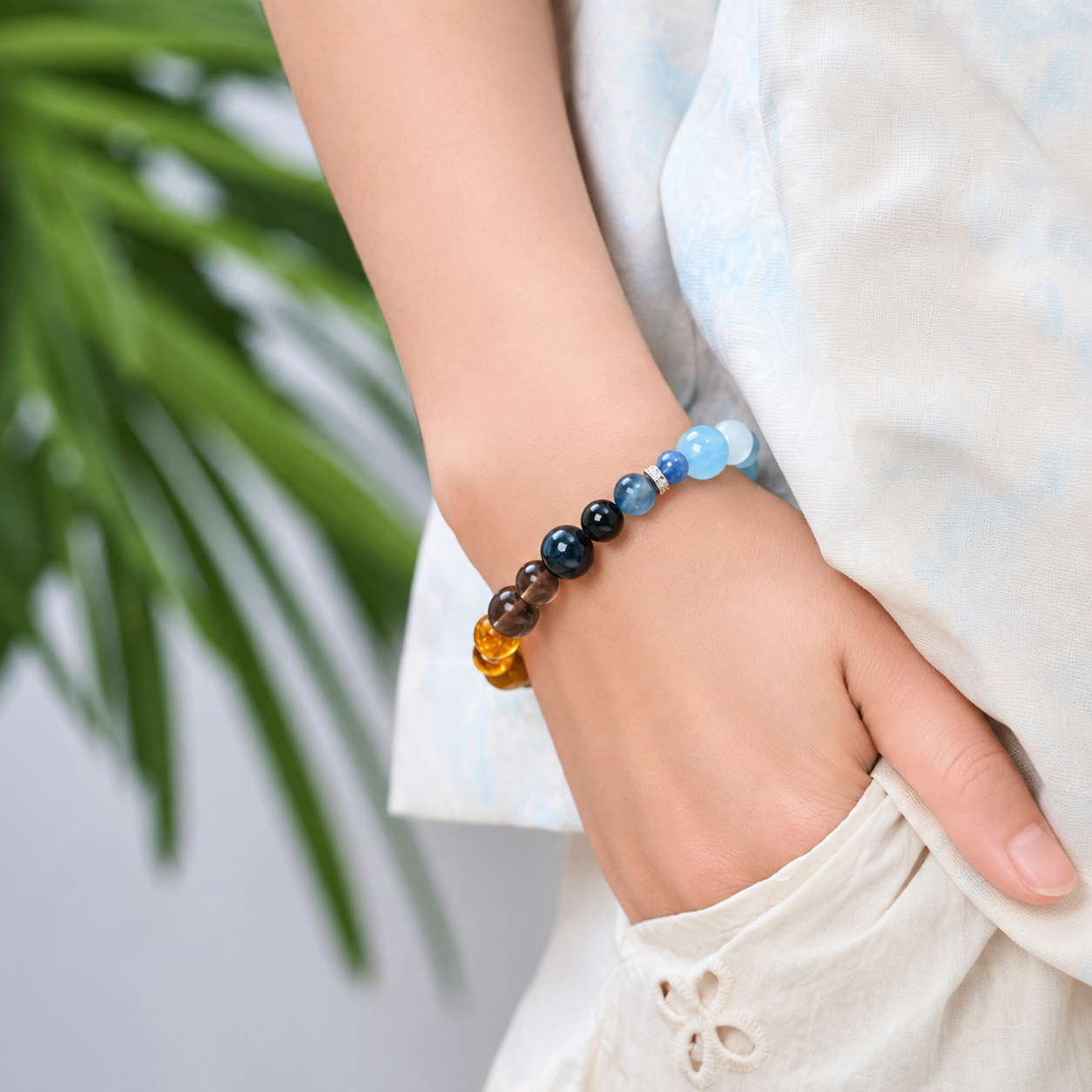 Aquamarine Water Earth bracelet model view 2