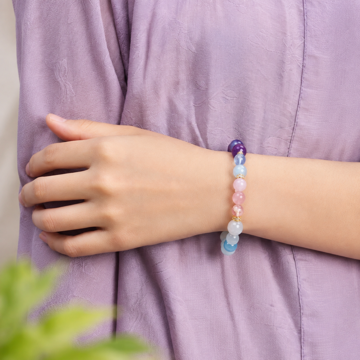 Aquamarine Water Fire bracelet model view 2