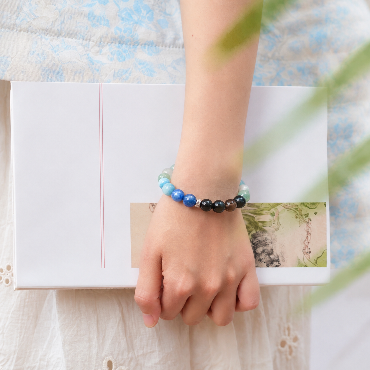 Aquamarine Water Wood bracelet model view 3